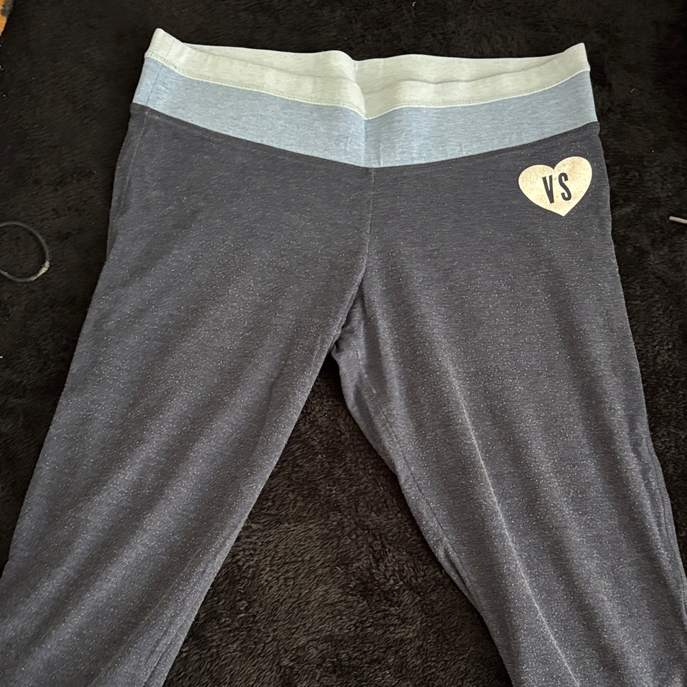 Victoria's Secret  dark blue and Light Blue capri Leggings
